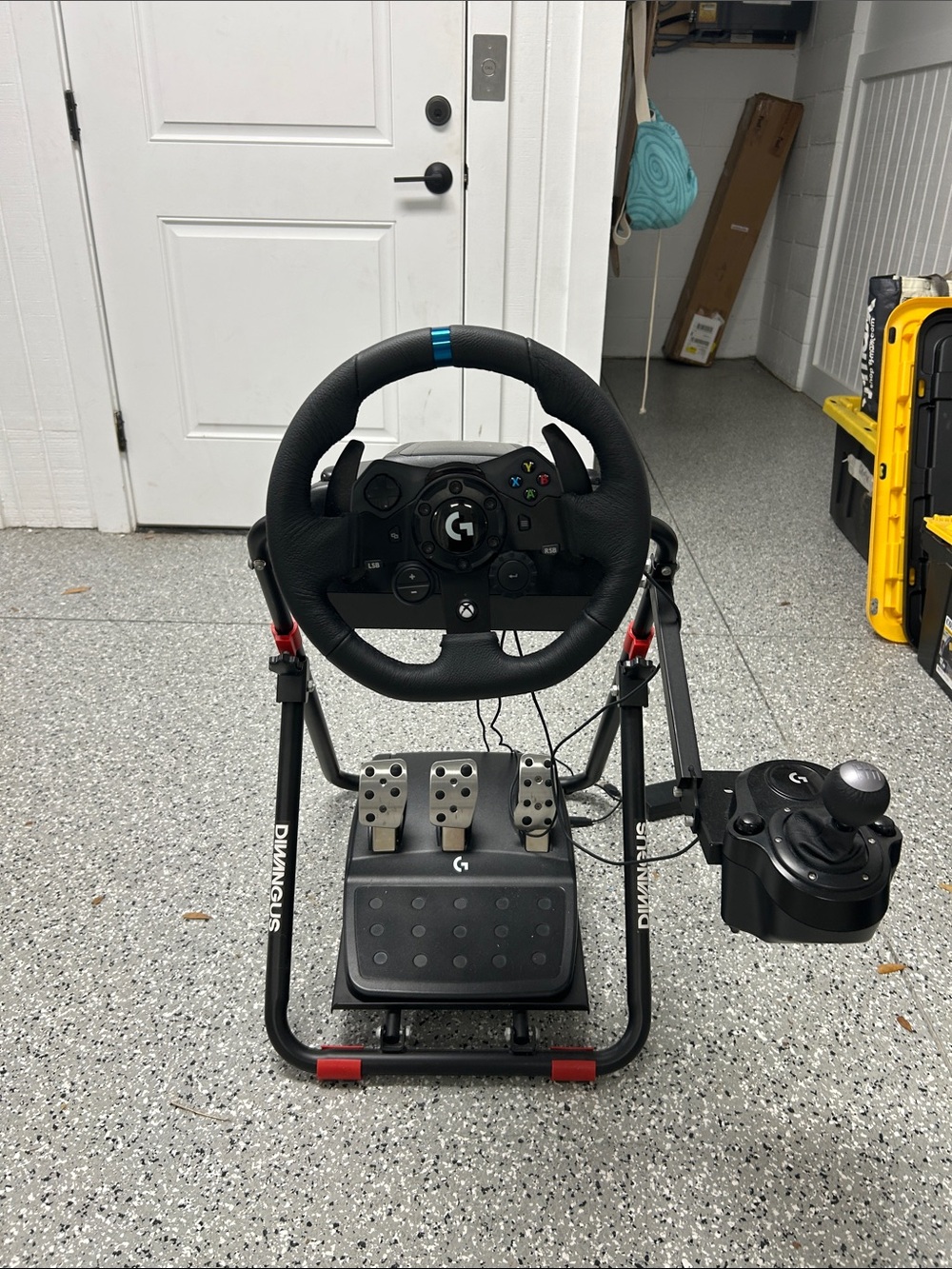 Logitech Black Racing Wheel, Pedals & Shifter with Blue Accent